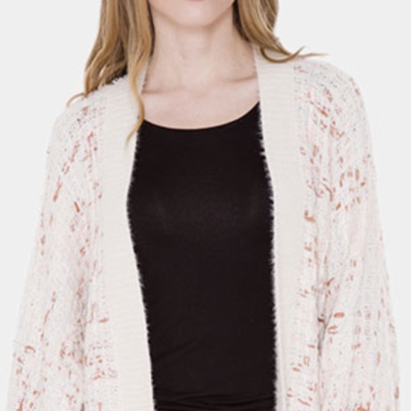 Adrienne Fall Cream Woven Grandpa Cardigan Sweater - Picture 2 of 3